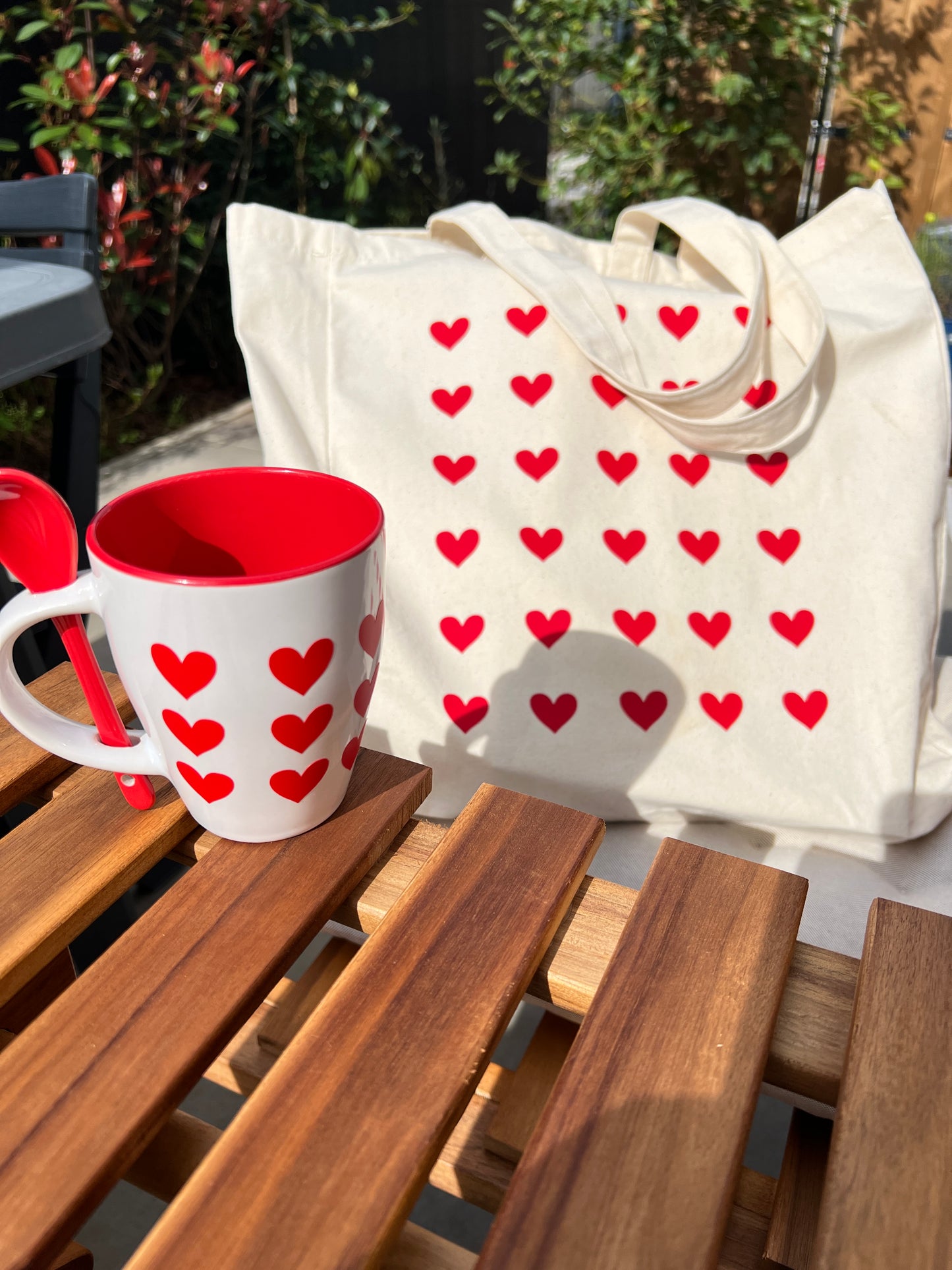 Tote bag motif coeur