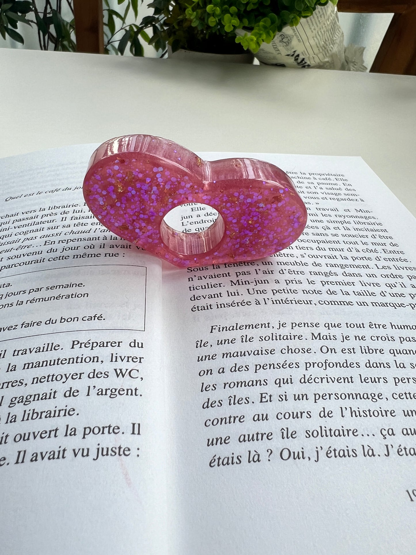 Bague de lecture forme coeur