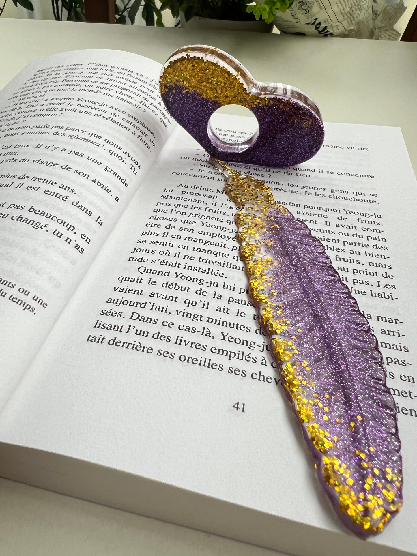 Ensemble marque page et bague de lecture