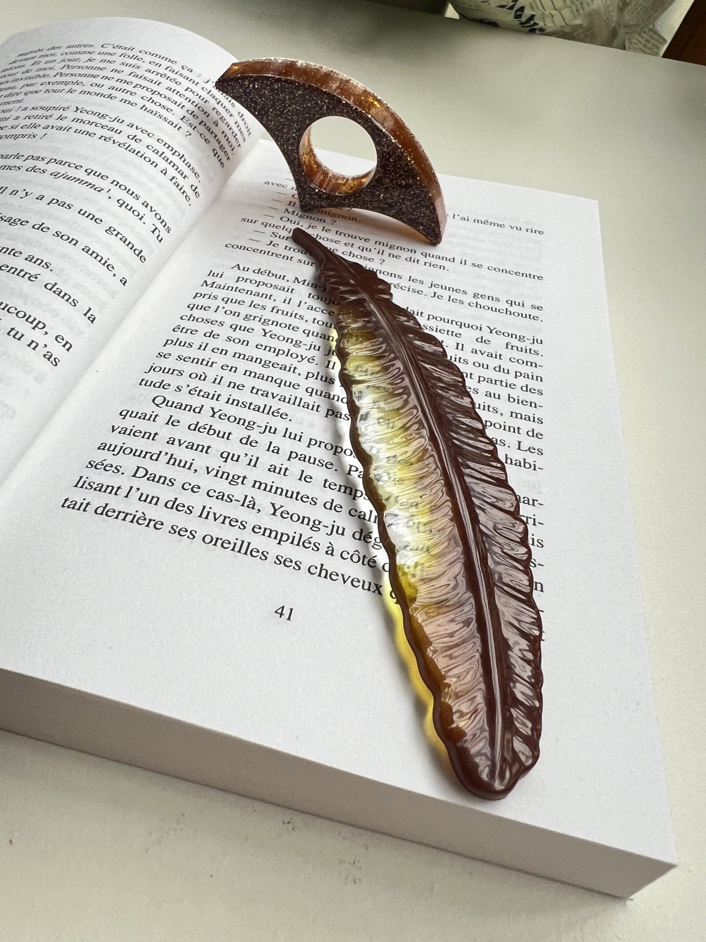 Ensemble marque page et bague de lecture