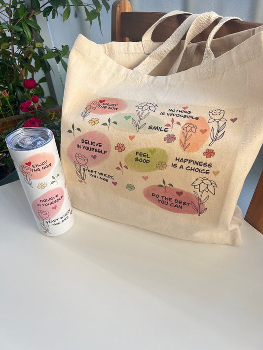 Tote bag positive vibes